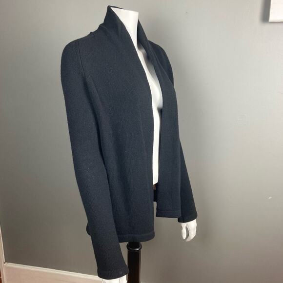 Theory black cardigan 100% cashmere open front super soft petite - Picture 2 of 9